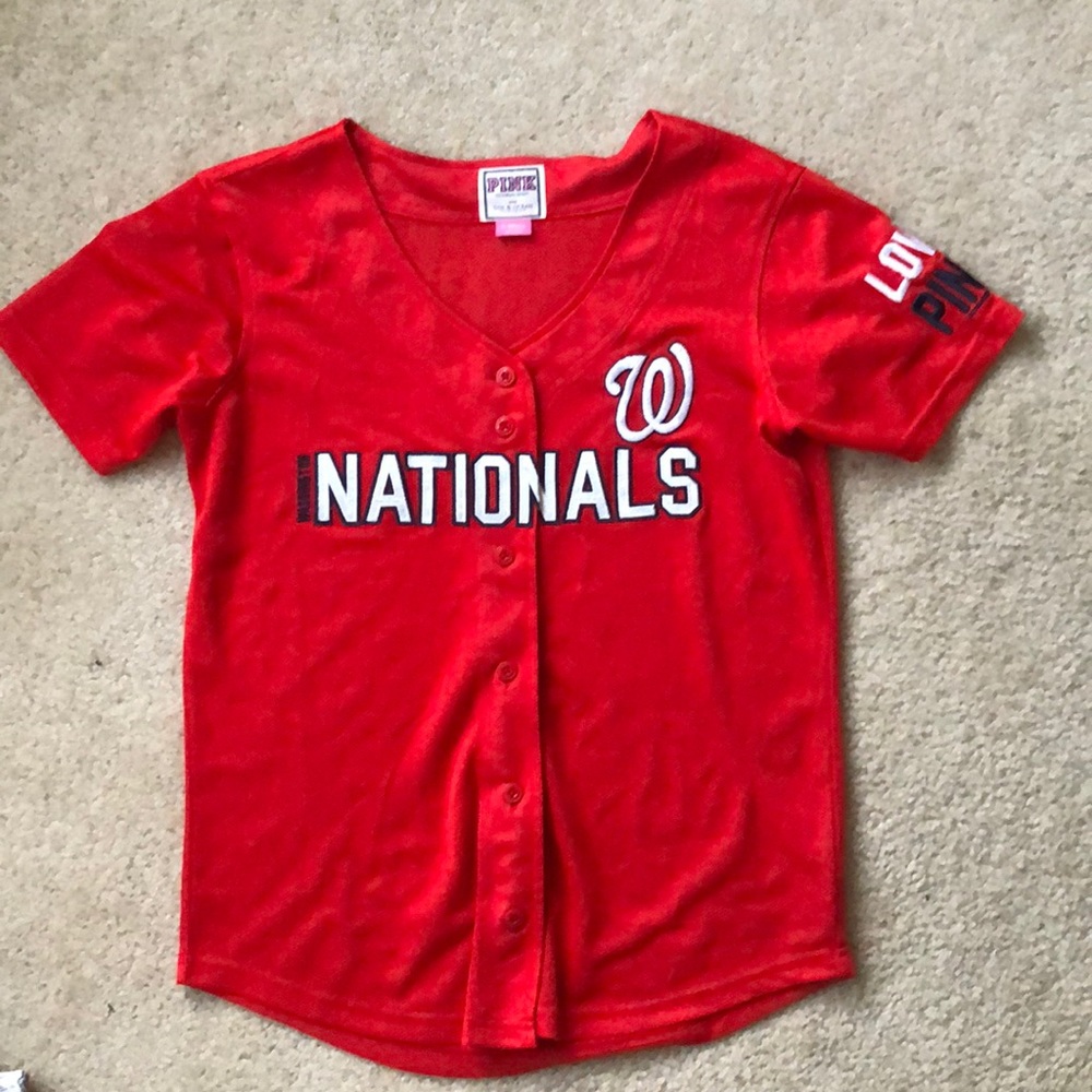 Victoria’s Secret PINK Nationals mesh button top